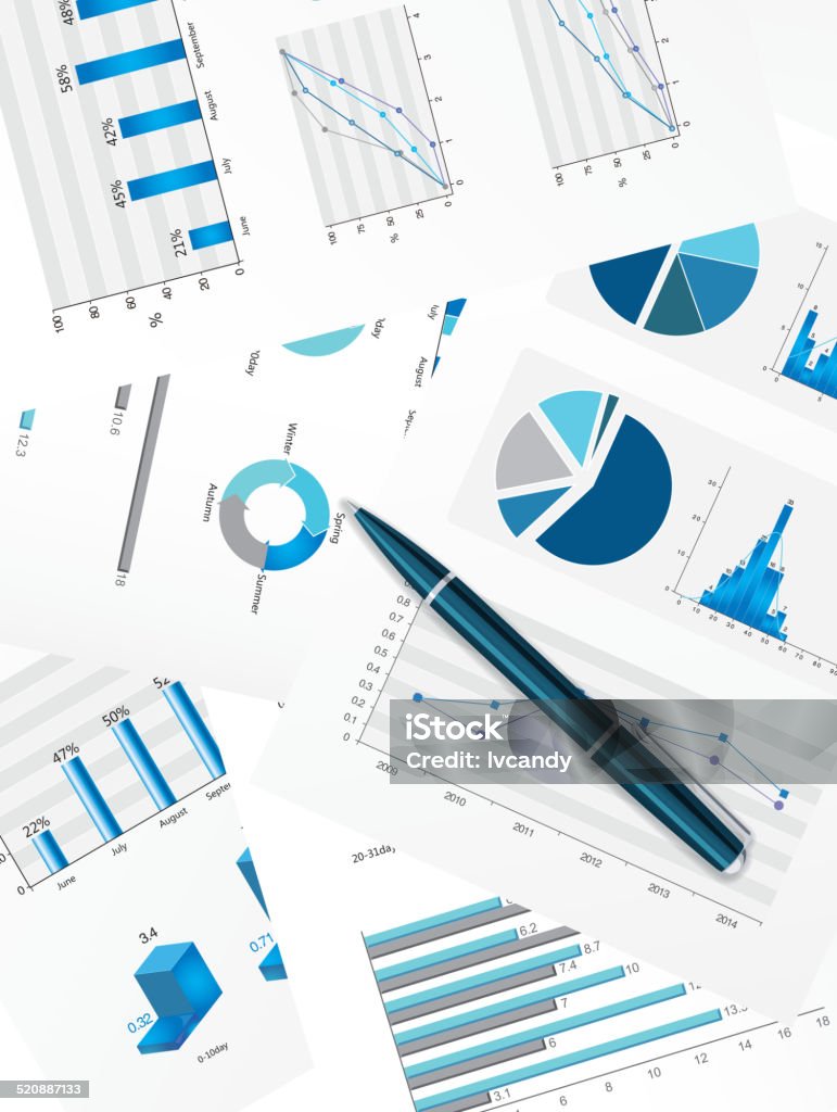 Fondo gráficos de negocios - arte vectorial de Azul libre de derechos