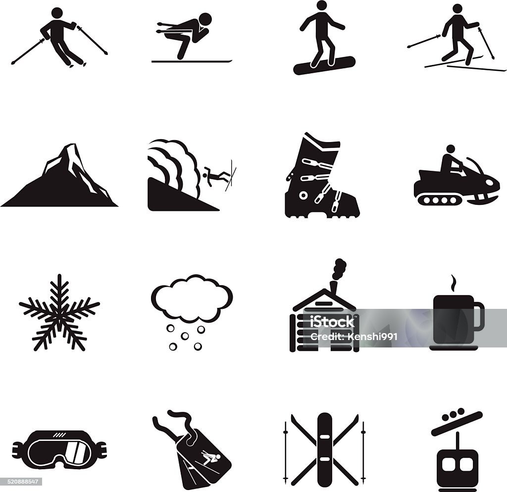 Ski resort icons set Ski resort icons set  Icon Symbol stock vector