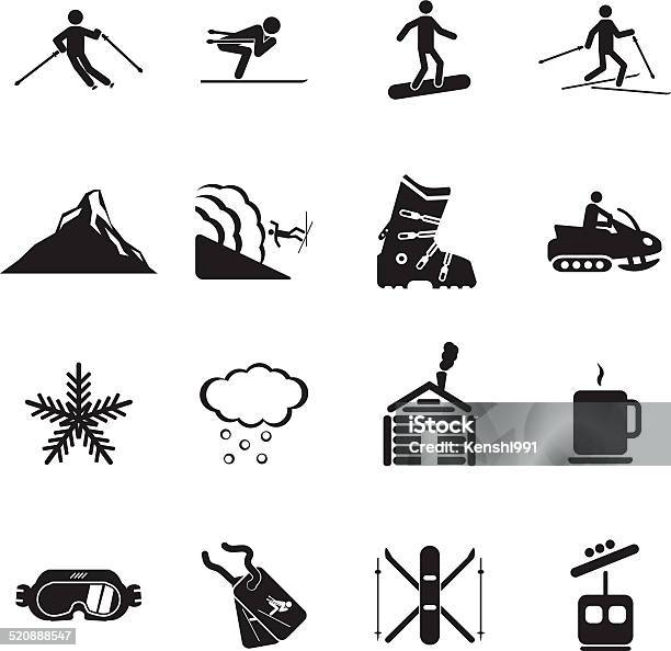 Ski Resort Icons Set Stock Illustration - Download Image Now - Icon Symbol, Ski Resort, Snowboard