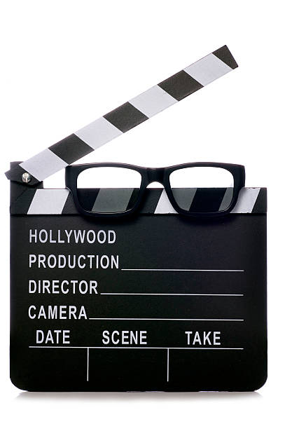 istock Film clapper with 3d glasses cutout 520889845