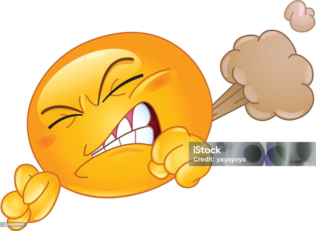 Farting emoticon Emoticon farting Fart stock vector