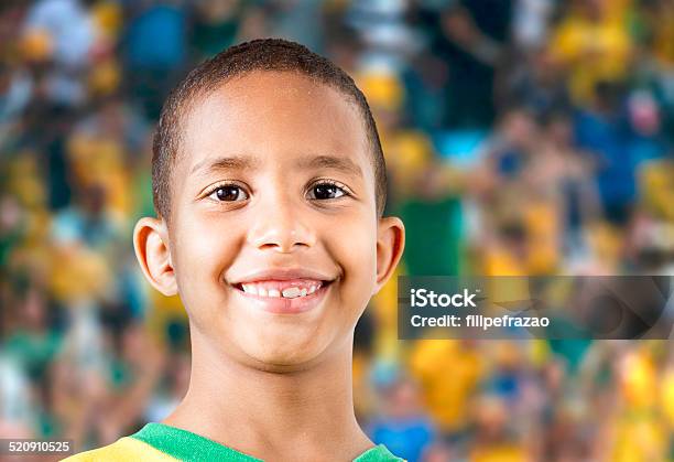 Little Brazilian Boy Smiling In The Stadium Stock Photo - Download Image Now - Adult, African Culture, African Ethnicity