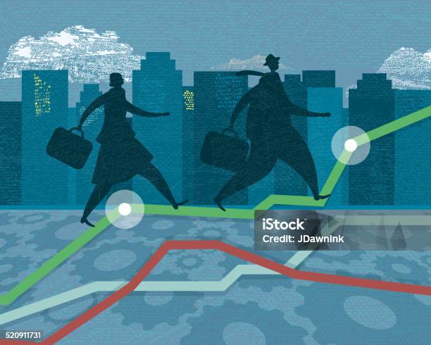 Ilustración de Personas De Negocios Siluetas De Inversiones Objetivos De Crecimiento De La Competencia y más Vectores Libres de Derechos de Negocio