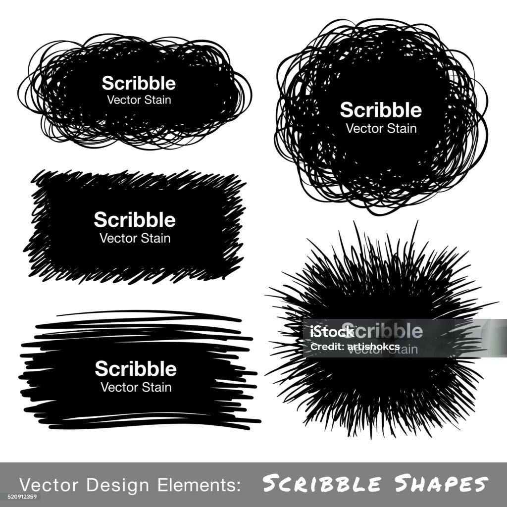 Set of Hand Drawn Scribble Shapes Set of Hand Drawn Scribble Shapes, vector design elements Scribble stock vector