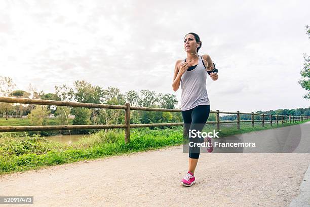 Running Girl Stock Photo - Download Image Now - Running, Adult, Beautiful People