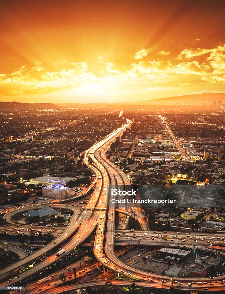 Los Angeles crossway junction aerial view City Of Los Angeles Stock Photo