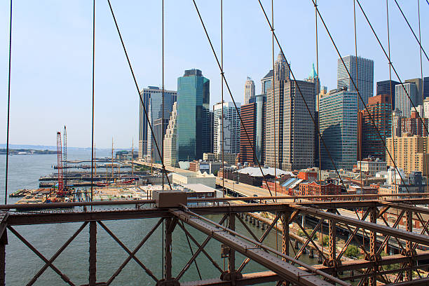istock Lower Manhattan cityscape from Brooklyn bridge, New York, USA 520939242
