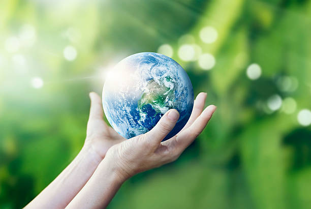 Hands holding and protect earth on nature background Hands holding and protect earth on nature background, Elements of this image furnished by NASA water balls for plants pictures stock pictures, royalty-free photos & images