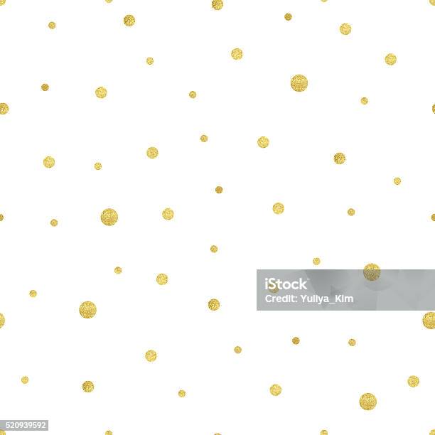 Seamless Pattern Stock Illustration - Download Image Now - Gold Colored, Spotted, Polka Dot