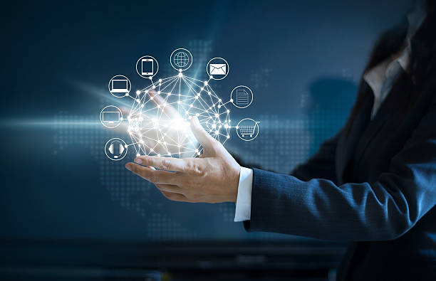 istock Hands holding circle global network connection, Omni Channel 520939832
