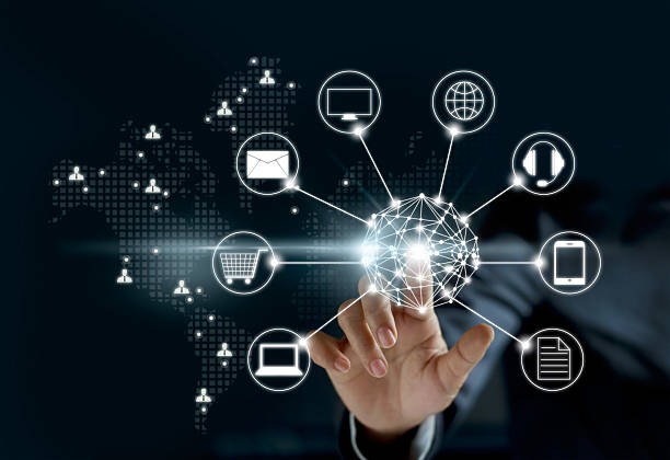 istock Hands touching circle global network connection, Omni Channel or 520940098