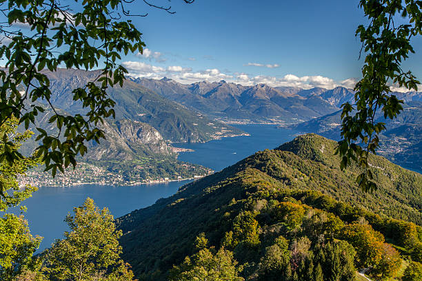 istock Panoramic view of Lake Como from the mountains above Bellagio 520941141