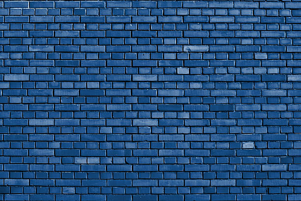 blu sfondo di muro di mattoni snorkeling - retro revival pattern masonry old foto e immagini stock