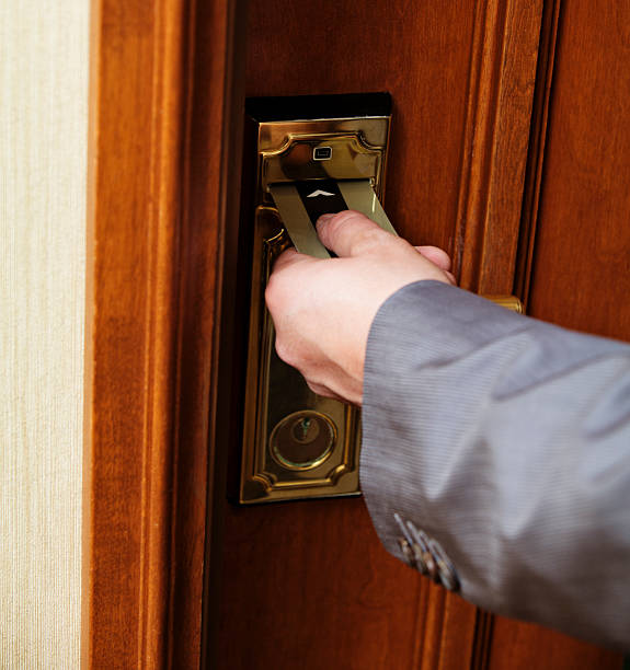 istock Hotel room access card key 520941667