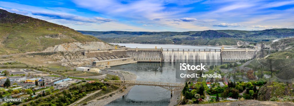 Vue panoramique du barrage de Grand Coulee, dans l'État de Washington - Photo de Barrage de Grand Coulee libre de droits