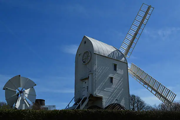 Jill windmill on the top of Clayton hill in West Sussex.
