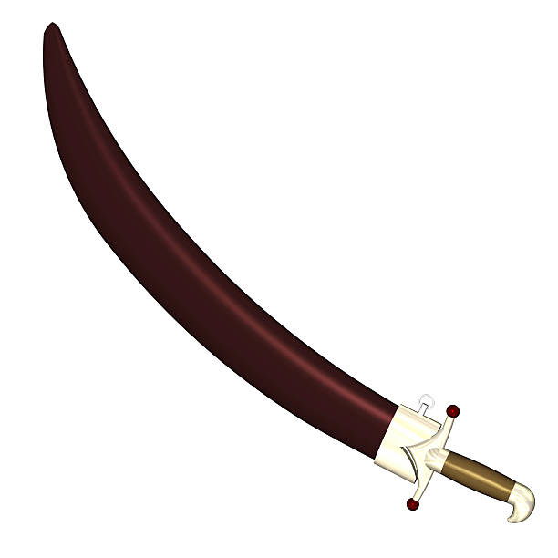Illustration of an arabian scimitar isolated on a white background