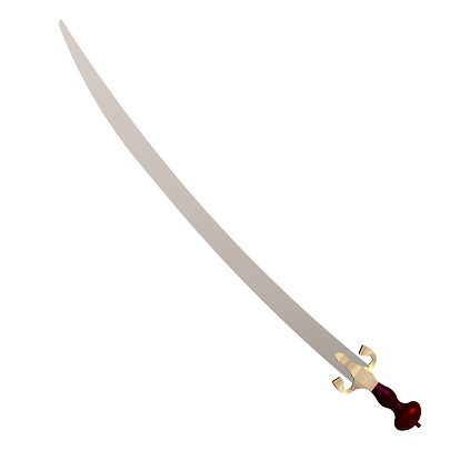 Illustration of an arabian scimitar isolated on a white background