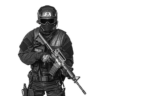 Spec ops police officer SWAT stock photo