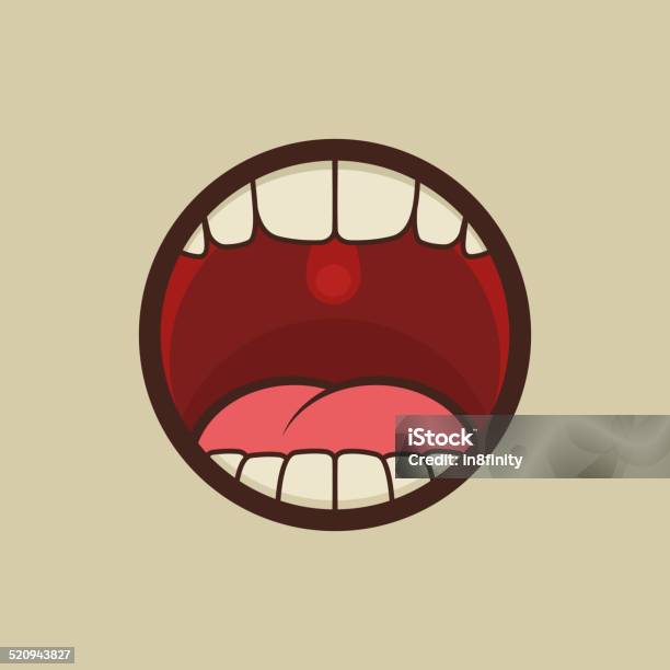 Open Mouth With Teeth And Tongue Vector Stock Illustration - Download Image Now - Mouth Open, Vector, Dentist