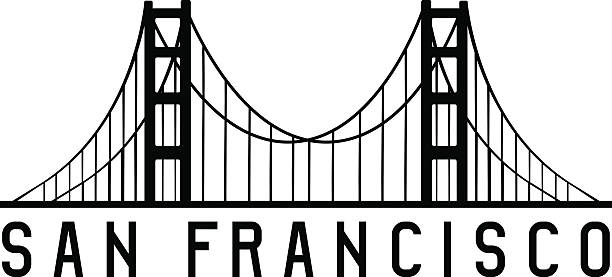 illustrazioni stock, clip art, cartoni animati e icone di tendenza di d'oro cancello ponte di san francisco vettoriale illustrazione di progettazione - golden gate bridge illustrations