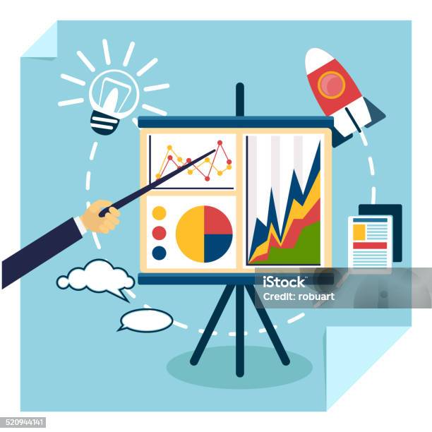 Presentation Of Business Development Concept Stock Illustration - Download Image Now - Business, Impact, Achievement