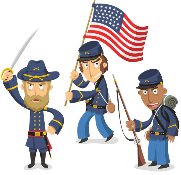 konföderation bürgerkrieg america - bürgerkrieg stock-grafiken, -clipart, -cartoons und -symbole