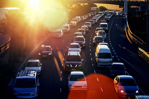 Shot of a traffic on the motorway