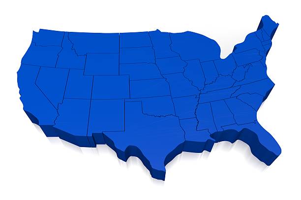 istock 3D United States of America (USA) map 520945716