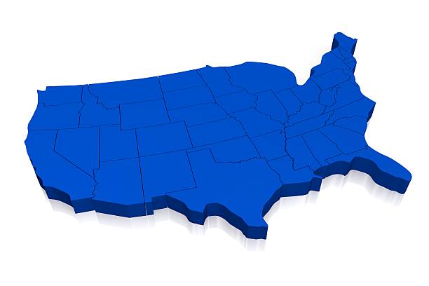 istock 3D United States of America (USA) map 520945754