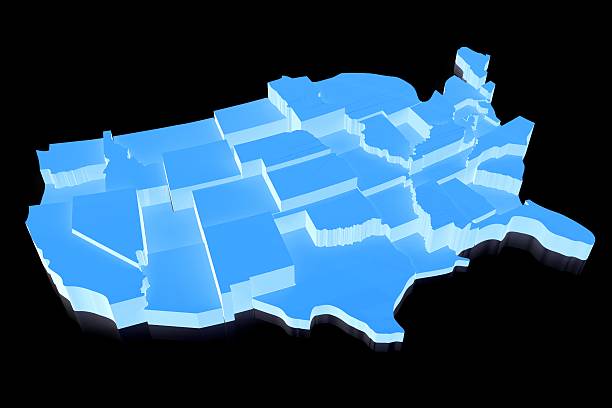 istock 3D United States of America (USA) map 520945846