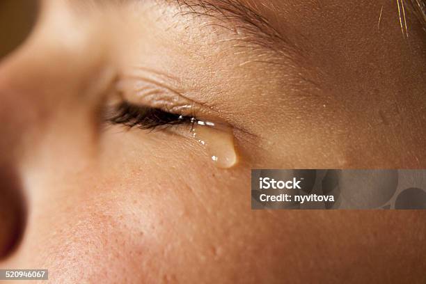 Craing Girl Stock Photo - Download Image Now - Teardrop, Crying, Close-up