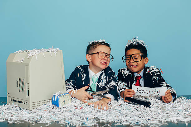 istock Young Businessmen Dressed in Suits at Office Desk Crying 520948794