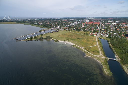 Aerial view of Lodsparken located in Hvidovre, Denmark