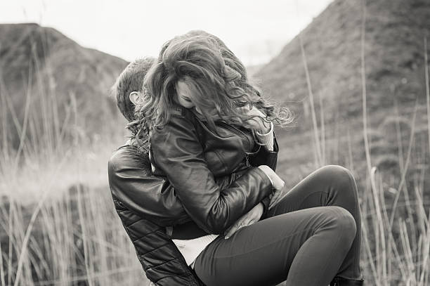young adult couple engagement photos (Shallow DOF - down-sampled for clarity) Photoshop action applied for affect