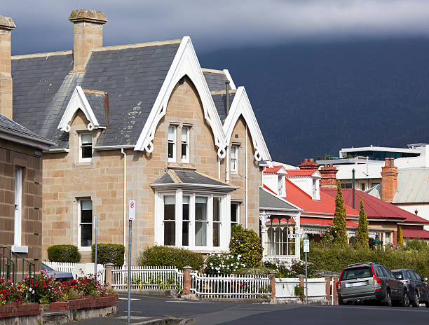 Quiet streets in Hobart town (Tasmania, Australia).