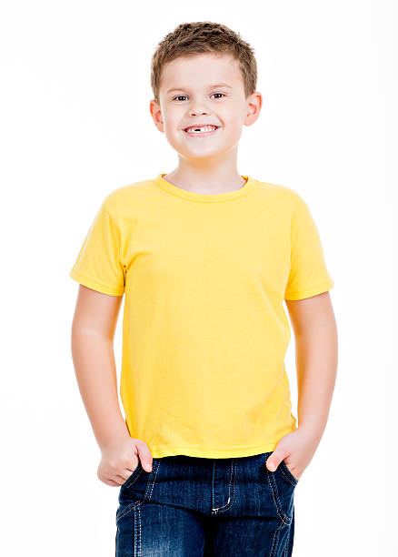 istock happy little boy over white background 520958645