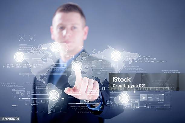 Businessman Working With Digital Virtual Screen Business Concep Stock Photo - Download Image Now