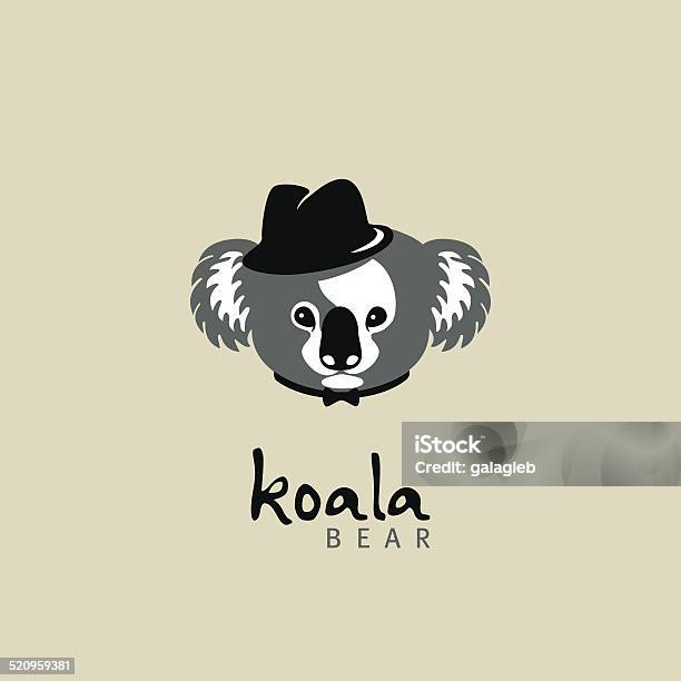 Koala In A Hat With A Butterfly Tie Stock Illustration - Download Image Now - Animal, Animal Body Part, Animal Ear