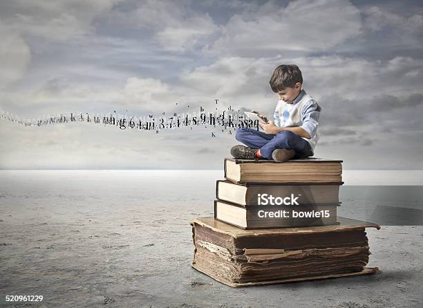 Little Boy Learning Stock Photo - Download Image Now - History, Child, Writing - Activity