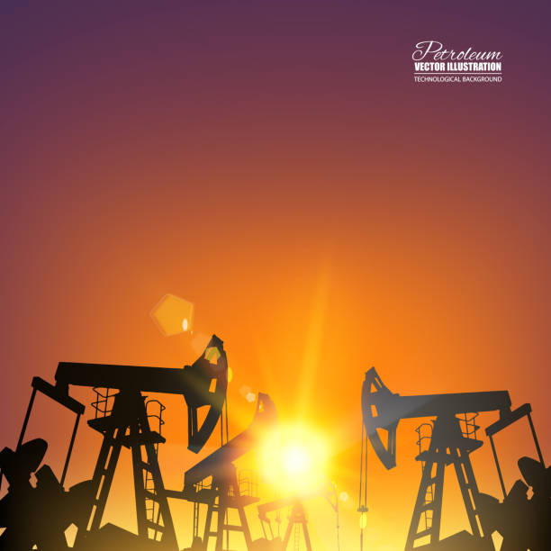 нефтяной насос - oil pump flash stock illustrations