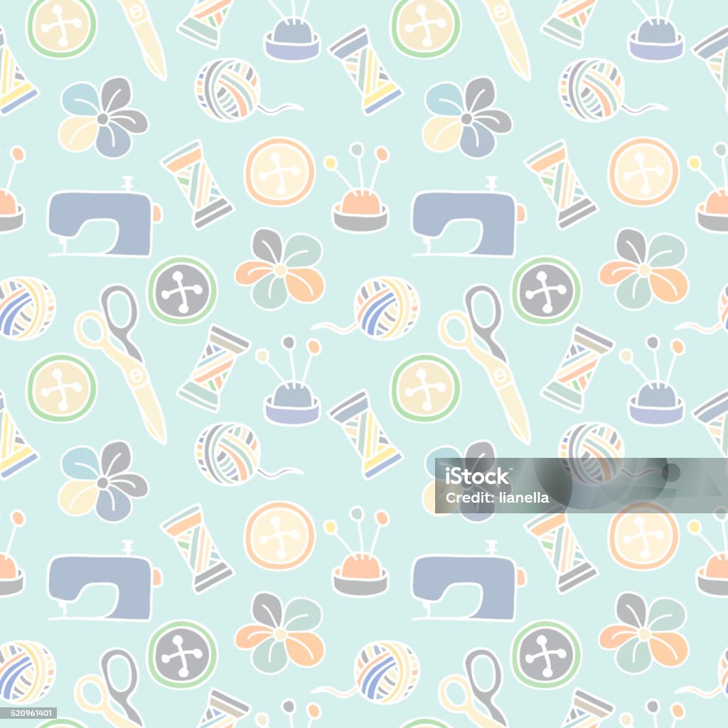 Size Pattern Cartoon Cartoon Hand Drawn Seamless Pattern With Sewing And Tailoring Elements ...