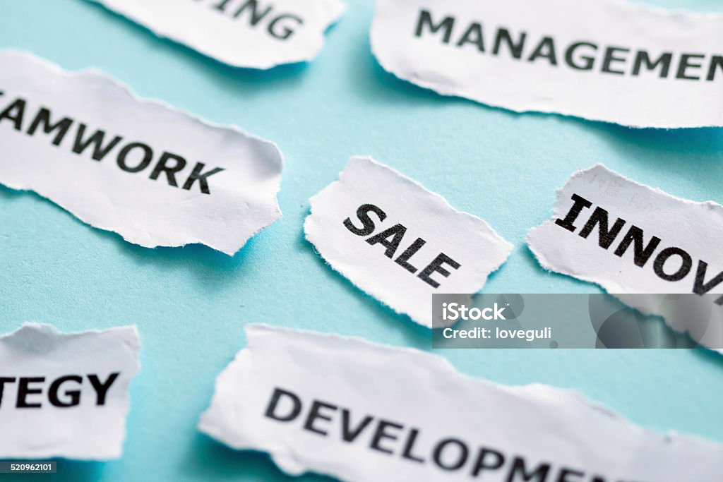 paper piece with success business concept word innovation Collection Stock Photo