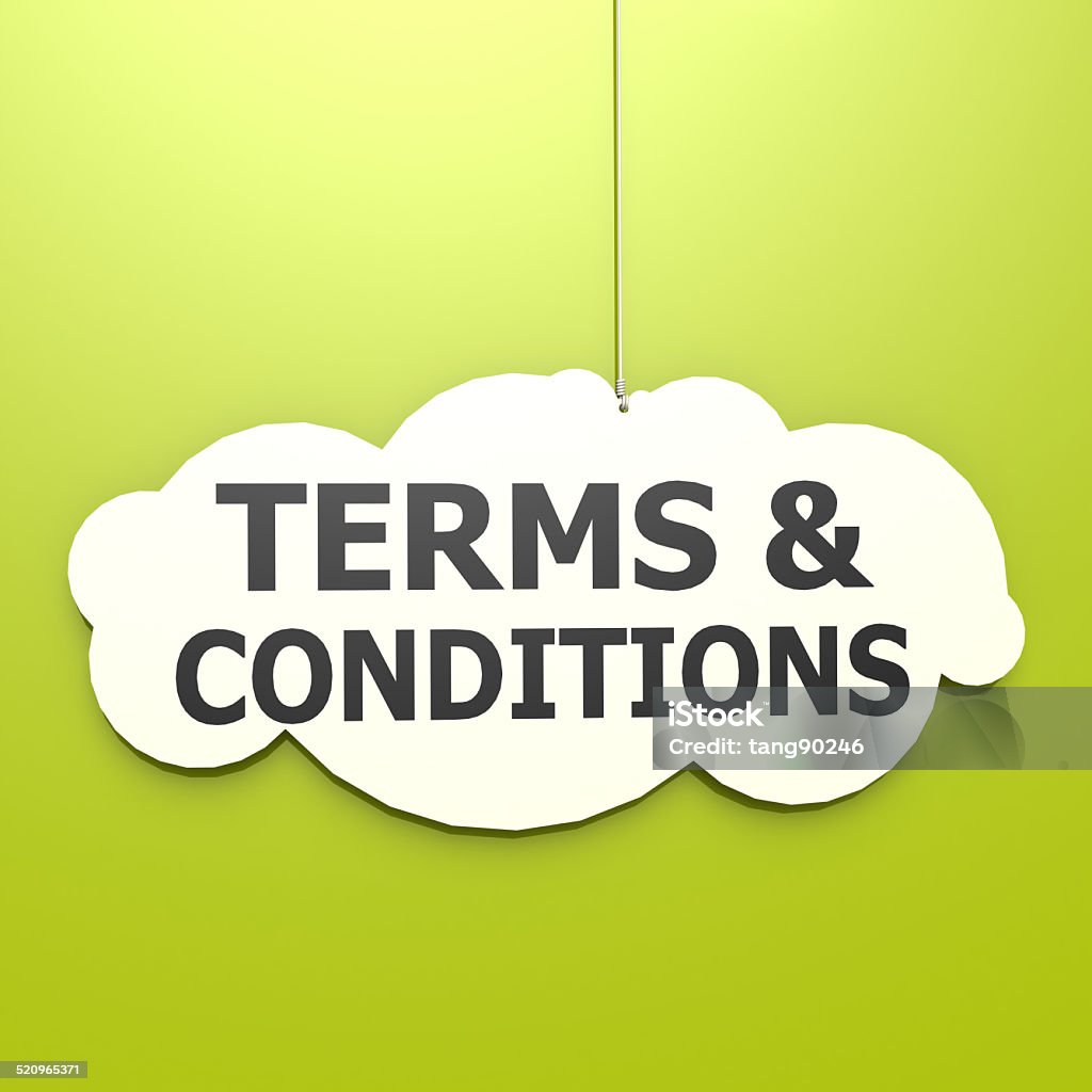 Terms and conditions word in green background Terms and conditions word in green background image with hi-res rendered artwork that could be used for any graphic design. Agreement Stock Photo
