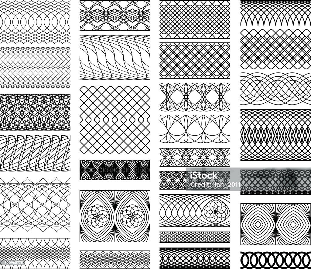 Set of Vintage backgrounds, Guilloche ornamental Element Set of Vintage backgrounds, Guilloche ornamental Element for Certificate, Money, Diploma, Voucher, decorative round frames. Currency stock vector