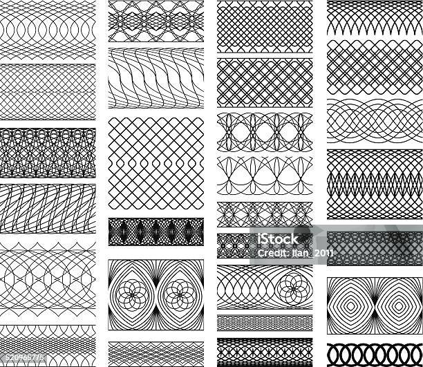 Set Of Vintage Backgrounds Guilloche Ornamental Element Stock Illustration - Download Image Now