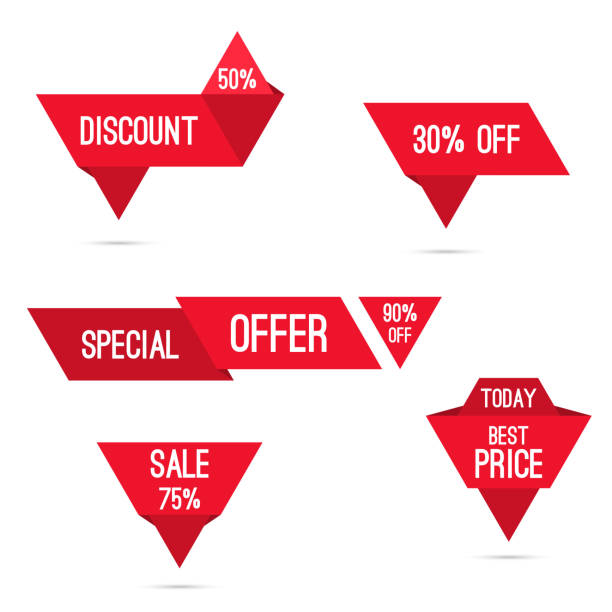 Set tags with ribbons and labels. Set tags with ribbons and labels. special offer, discount and percentages, price, 25, 30, 75 % banner todays special stock illustrations