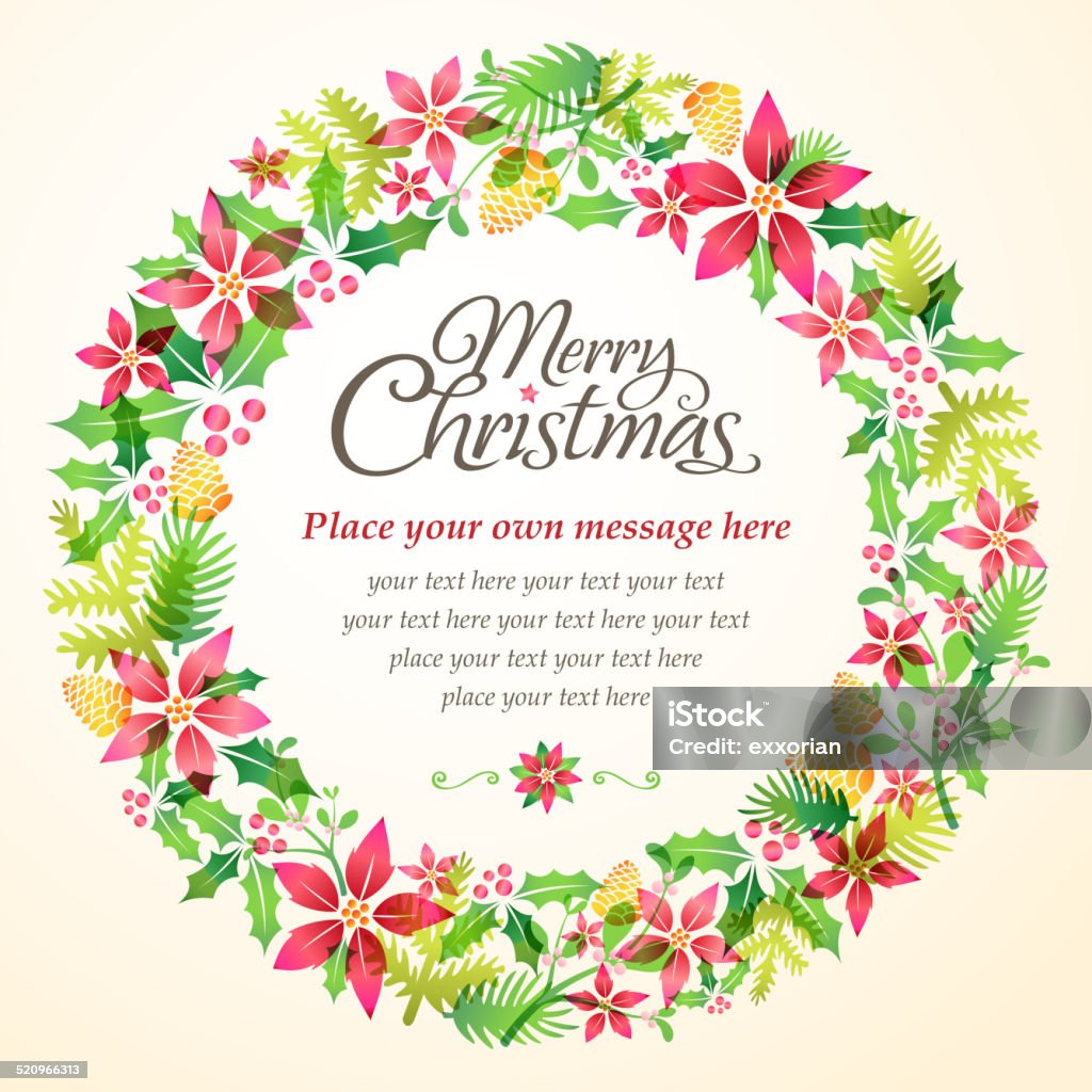 Navidad corona de navidad de elementos florales - arte vectorial de Corona - Arreglo floral libre de derechos
