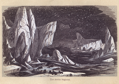 Vintage engraving of a 19th Century Arctic scene, 1860