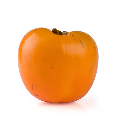 Persimmon on white background with clipping path